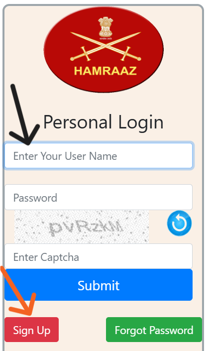 Hamraaz Personal Login & Signup